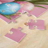 Puzzle Joyeux lapin rose de Pâques (Côté)