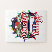 Puzzle Joyeux logo de dessin animé de Noël (Horizontal)