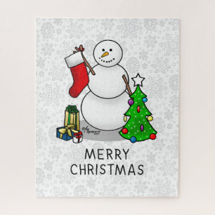 Puzzle Joyeux Noël 2 Arbre Stocker Snowman