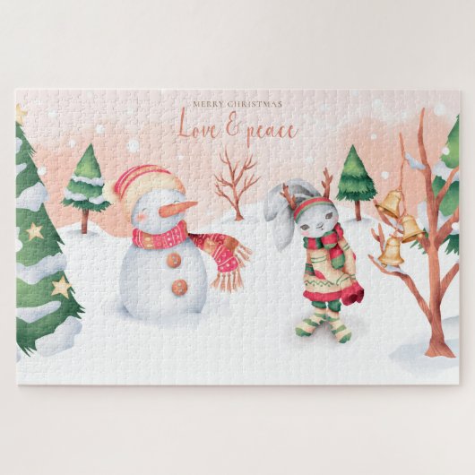 Puzzle Joyeux Noël amour et paix (Horizontal)