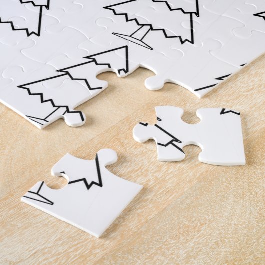 Puzzle Joyeux Noël Arbre Noir & Blanc (Côté)
