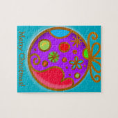 Puzzle Joyeux Noël Bauble couleur violet rouge (Horizontal)