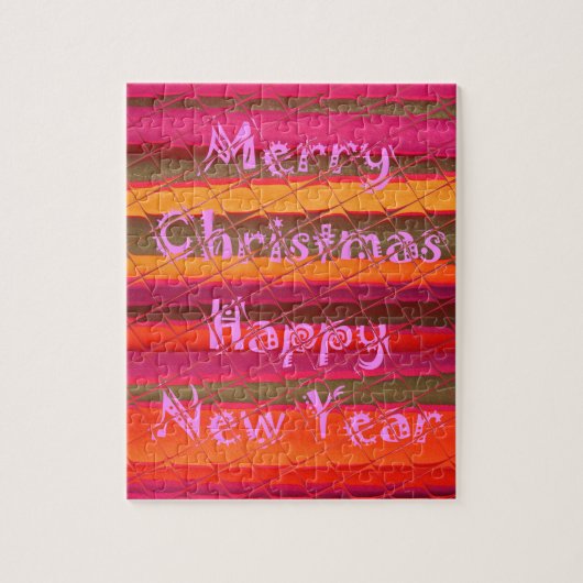 Puzzle Joyeux Noël Bonne Année Conception de couleur (Vertical)