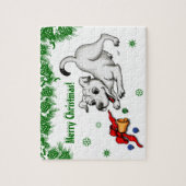 Puzzle Joyeux Noël ! Chiot avec Bell et Ball (Vertical)