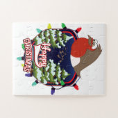 Puzzle Joyeux Noël dessin animé logo Robin (Horizontal)