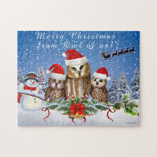 PUZZLE JOYEUX NOËL DU HIBOU DES USA ! (Horizontal)
