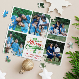 Puzzle Joyeux Noël Famille Photo Collage Jeux festifs