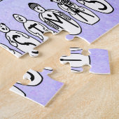 Puzzle Joyeux Noël gens de neige Police, Blue Tint neige (Côté)