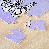 Puzzle Joyeux Noël gens de neige Police, Blue Tint neige (Côté)