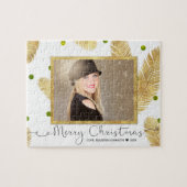 Puzzle Joyeux Noël Gold Parties scintillant Script Photo  (Horizontal)