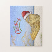 Puzzle Joyeux Noël Hilton Head Island Carte et plage (Vertical)