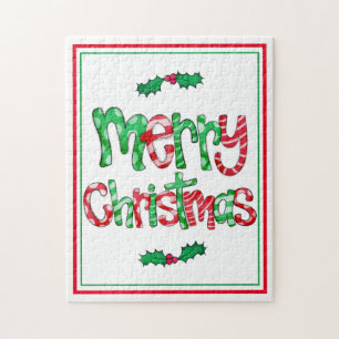 Puzzle Joyeux Noël Holly vacances saisonnière