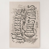 Puzzle Joyeux Noël, impression vintage Currier & Ives (Vertical)