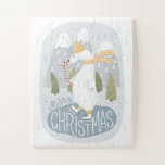 Puzzle Joyeux Noël. Joli ours polaire. Animal drôle<br><div class="desc">Joli puzzle d'ours polaire drôle pour Noël.</div>