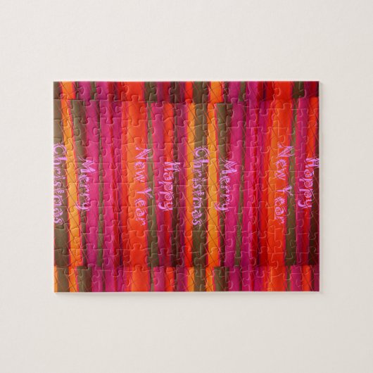 Puzzle Joyeux Noël Joyeux Nouvel An Toile Design couleur (Horizontal)