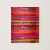 Puzzle Joyeux Noël Joyeux Nouvel An Toile Design couleur (Vertical)