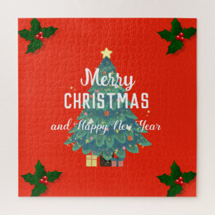 Puzzle Joyeux Noël moderne et joyeux jour férié