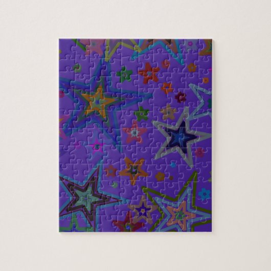 Puzzle Joyeux Noël noir pourpre, étoiles Ciel étoile (Vertical)