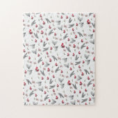 Puzzle Joyeux Noël Oiseaux Rouges Arc  (Vertical)