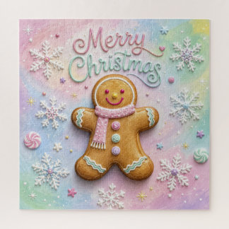 Puzzle Joyeux Noël Pâtisserie Gingerbread Flocons de Neig