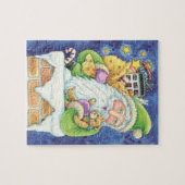 Puzzle Joyeux Noël, Père Noël dans la cheminée avec des j (Horizontal)