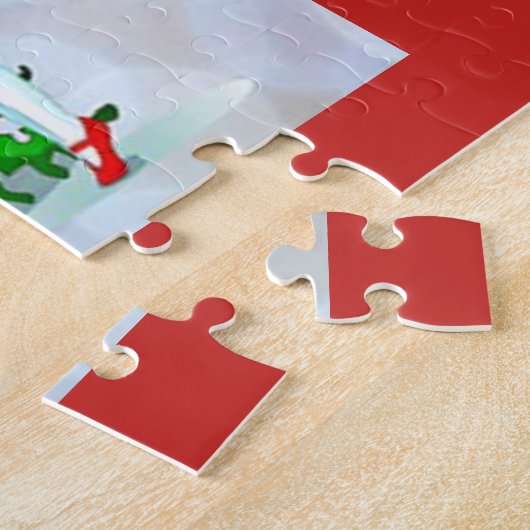Puzzle Joyeux Noël Père Noël et Sleigh (Côté)