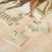 Puzzle Joyeux Noël (Père Noël et son renne) (Côté)