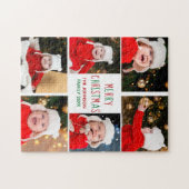 Puzzle Joyeux Noël Photo Collage Beau Rouge Vert (Horizontal)