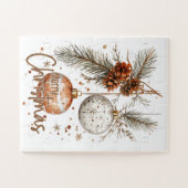 Puzzle Joyeux Noël Rustique Salutation (Horizontal)