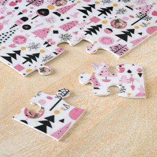 Puzzle Joyeux Noël Santa Rose Bonhomme de Neige 
