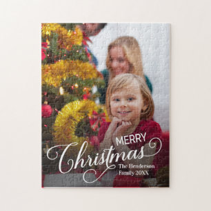 Puzzle Joyeux Noël Simple Photo personnalisée