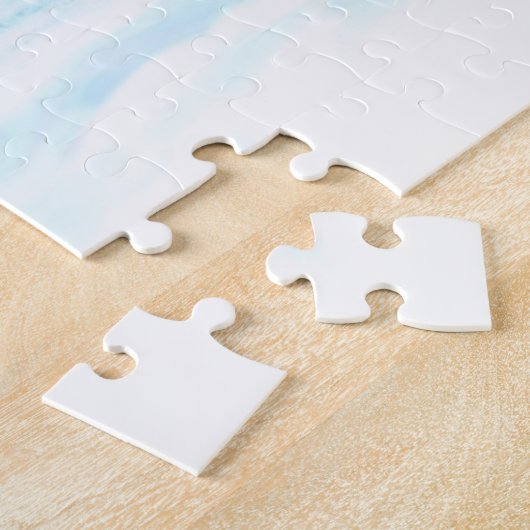 Puzzle Joyeux Noël ! Snowman avec chat et chiot (Côté)