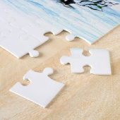 Puzzle Joyeux Noël ! Snowman avec chat et chiot (Côté)