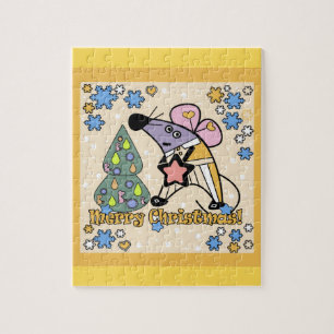 Puzzle Joyeux Noël Symbole du Nouvel An Souris Caricature