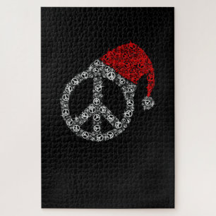 Puzzle Joyeux Noël Symbole hippie Casquette du Père Noë