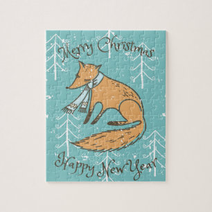 Puzzle Joyeux Noël Vacances Fox Cosy