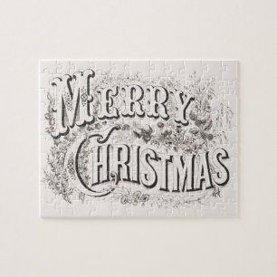 Puzzle Joyeux Noël, Vintage Currier & Ives (reprod)