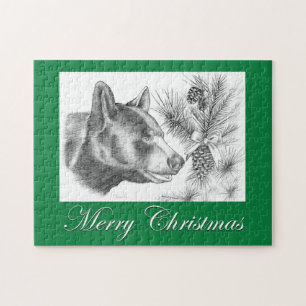 Puzzle Joyeux Ours Noir Noël