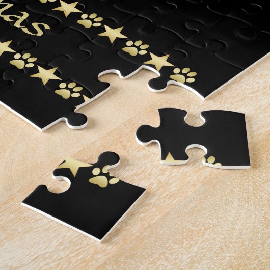 Puzzle Joyeux Pawlidays, Or brillant Paw sapin de Noël (Côté)