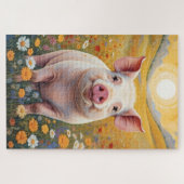 Puzzle Joyeux Petit Cochon Sunny Daisy Field (Horizontal)