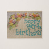 Puzzle Joyeux quatre-vingt-dixième anniversaire coloré (Horizontal)