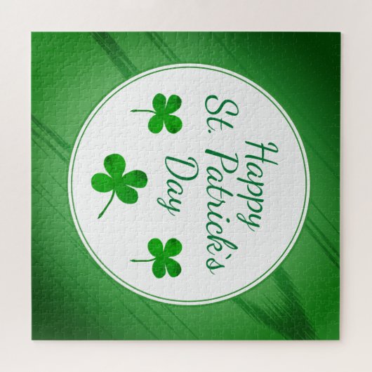 Puzzle Joyeux Saint Patrick`s Day Shamrock vert irlandais (Horizontal)