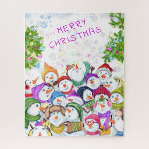 Puzzle Joyeux Snowmans Amusants Noël Fête