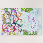 Puzzle Joyeux Snowmans Joyeux Noël Fête Fun (Horizontal)