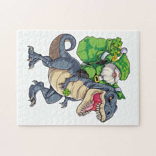 Puzzle Joyeux St Pat T Rex Saint Patrick's Day Leprechaun (Horizontal)