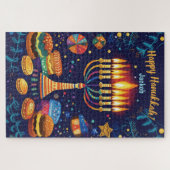 Puzzle Joyeux texte personnalisé Hanoukka (Horizontal)