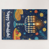 Puzzle Joyeux texte personnalisé Hanoukka (Horizontal)