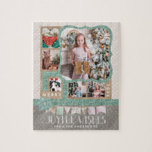 Puzzle Joyeux voeux Noël 6 Photo personnalisée Collage