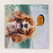 Puzzle Joyful Cavalier King Charles Spaniel in Watercolor (Horizontal)