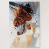 Puzzle Joyful Dog in the Wind Art Print (Vertical)